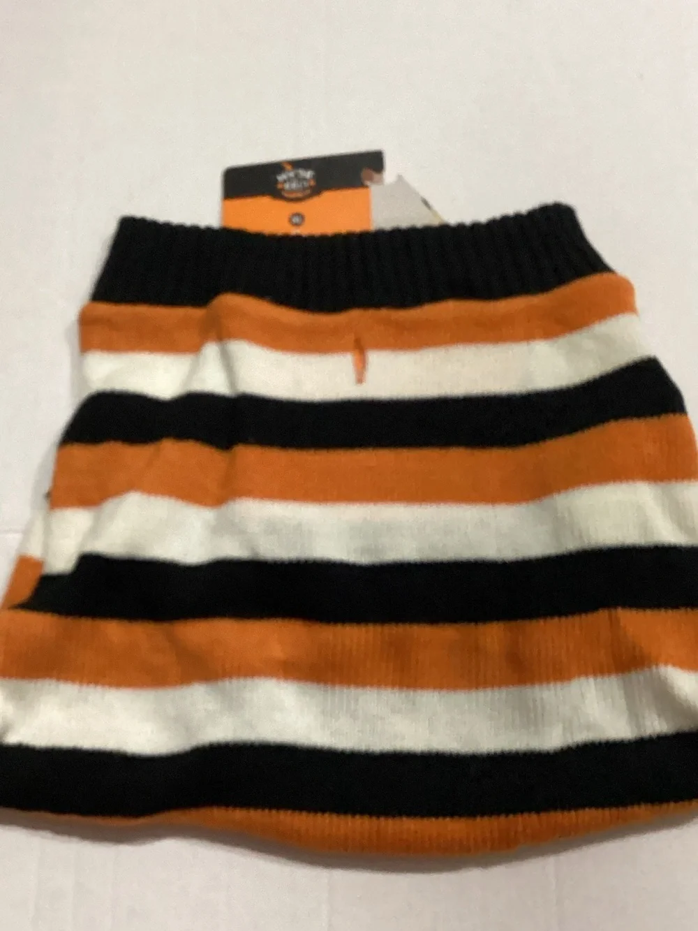 Striped Orange Black Cream Dog Sweater - Cozy Knit Pet Pullover